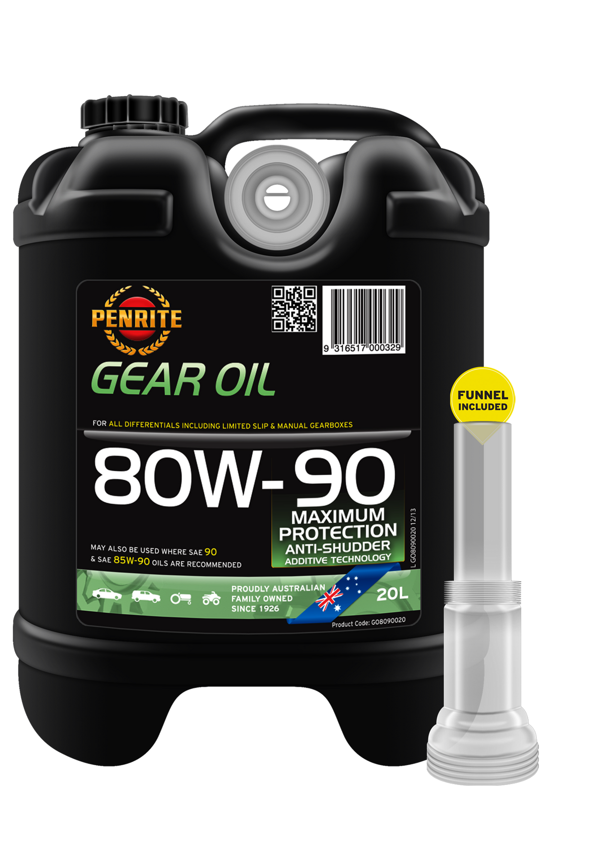 GO8090020 Penrite Gear Oil 80W90 (Mineral) 20L | Genuine Penrite Lubricants