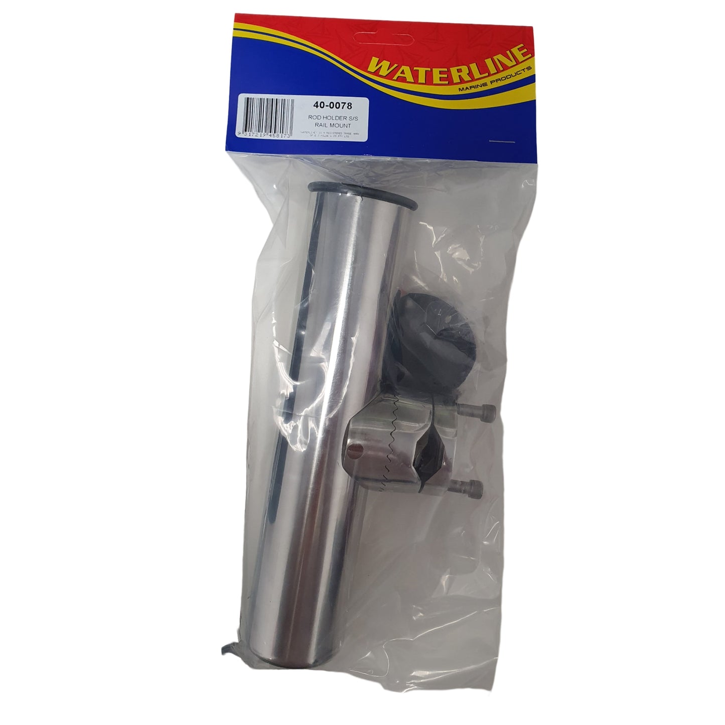 400078 Waterline Rod Holder S/S Rail Mount, Suit 1-1 1/4" | Fishing Rod Holder