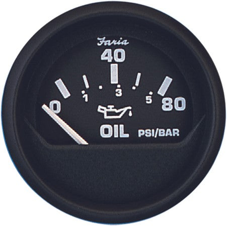 204516 Faria Euro 2" Oil Pressure Gauge 80 PSI | Genuine Faria Gauge