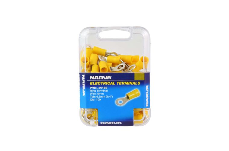 56188 Narva Ring Terminal Yellow (100pk) | Genuine Narva Electrical