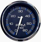 204650 Faria Chesapeake Black 4" Tacho 6000rpm Inboard | Genuine Faria Gauge