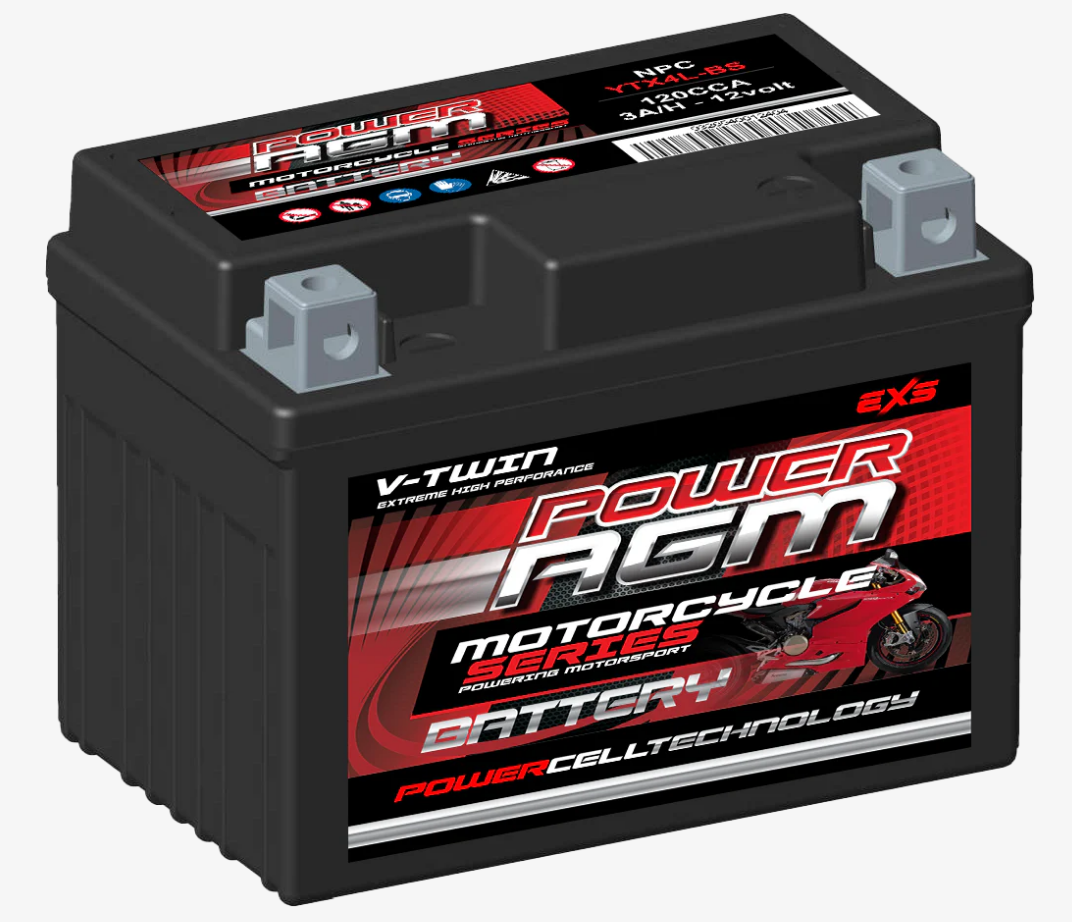NPC-YTX4L-BS Power Crank 120 CCA 3 AH Battery | Power AGM YTX Series