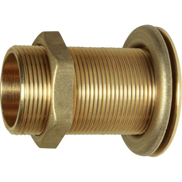 403027 Maestrini Brass Skin Fitting (Flat, 1-1/2" BSP, 83mm Long) | Marine Deck Hardware