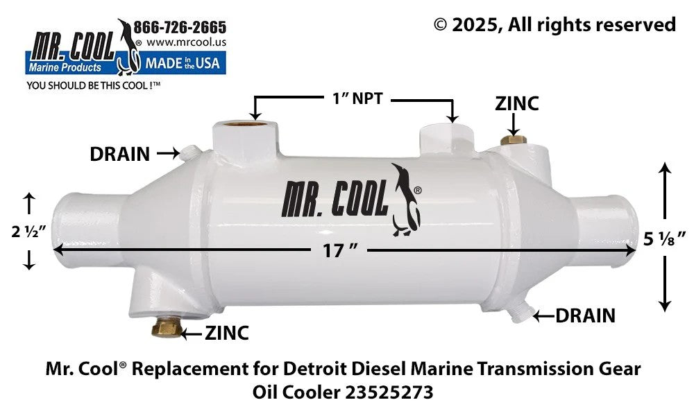 23525273 Aftermarket MTU Detroit Diesel Oil Cooler | Sawley's Select Marine Parts