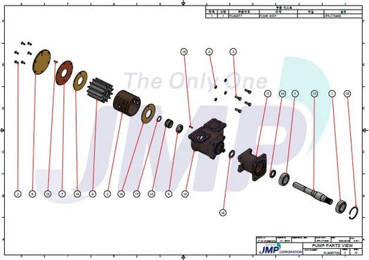 JPR-CT3406 Aftermarket Caterpillar 3406 Seawater Pump 5N4852, 3N4851, 3N4852, Jabsco 17970-0000 | Sawley's Select Marine Parts