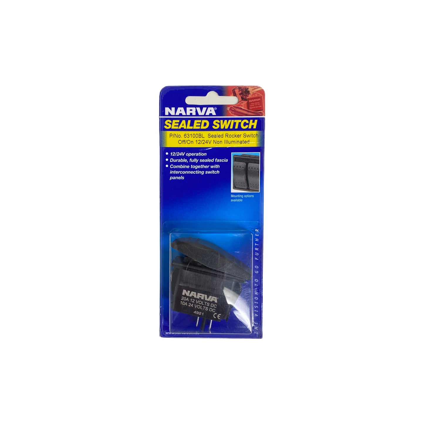 63100BL Narva Sealed On/Off Rocker Switch | Genuine Narva Electrical