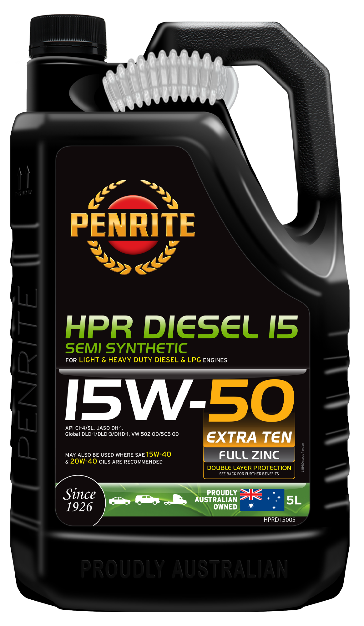 HPRD15005 Penrite HPR Diesel 15 Semi Synthetic 15W50 5L | Genuine Penrite Lubricants