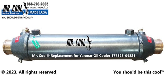 177525-04821 / 117524-04820 Aftermarket Yanmar 6LY3-STP KMH61A Oil Cooler | Sawley's Select Marine Parts