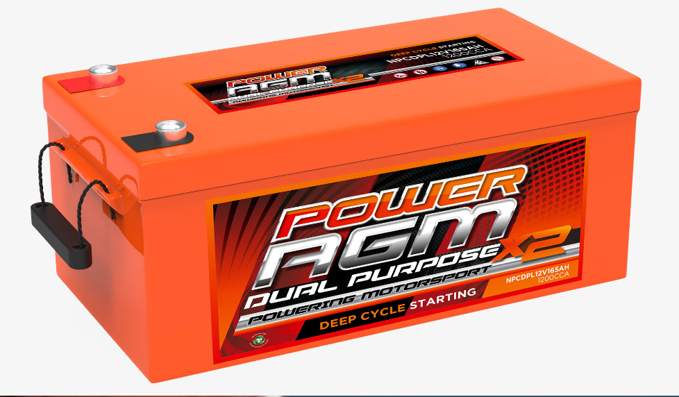 NPCDPL12V165AH Power Crank 165 AH 1200 CCA Battery | Dual Purpose AGM Deep Cycle Starting