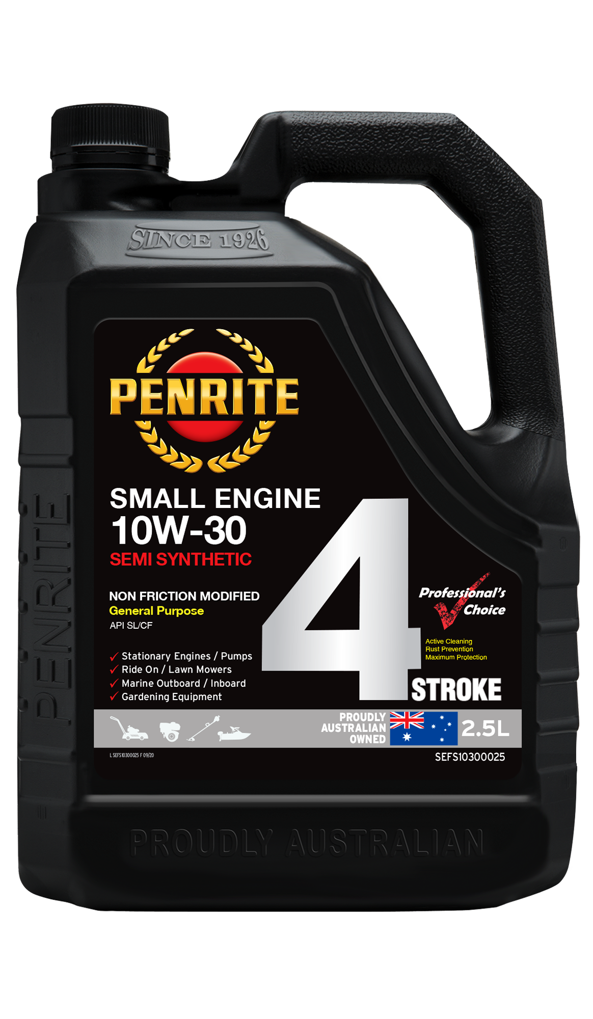 SEFS10300025 Penrite Small Engine 4-Stroke 10W-30 (Semi Synthetic) 2.5L | Genuine Penrite Lubricants