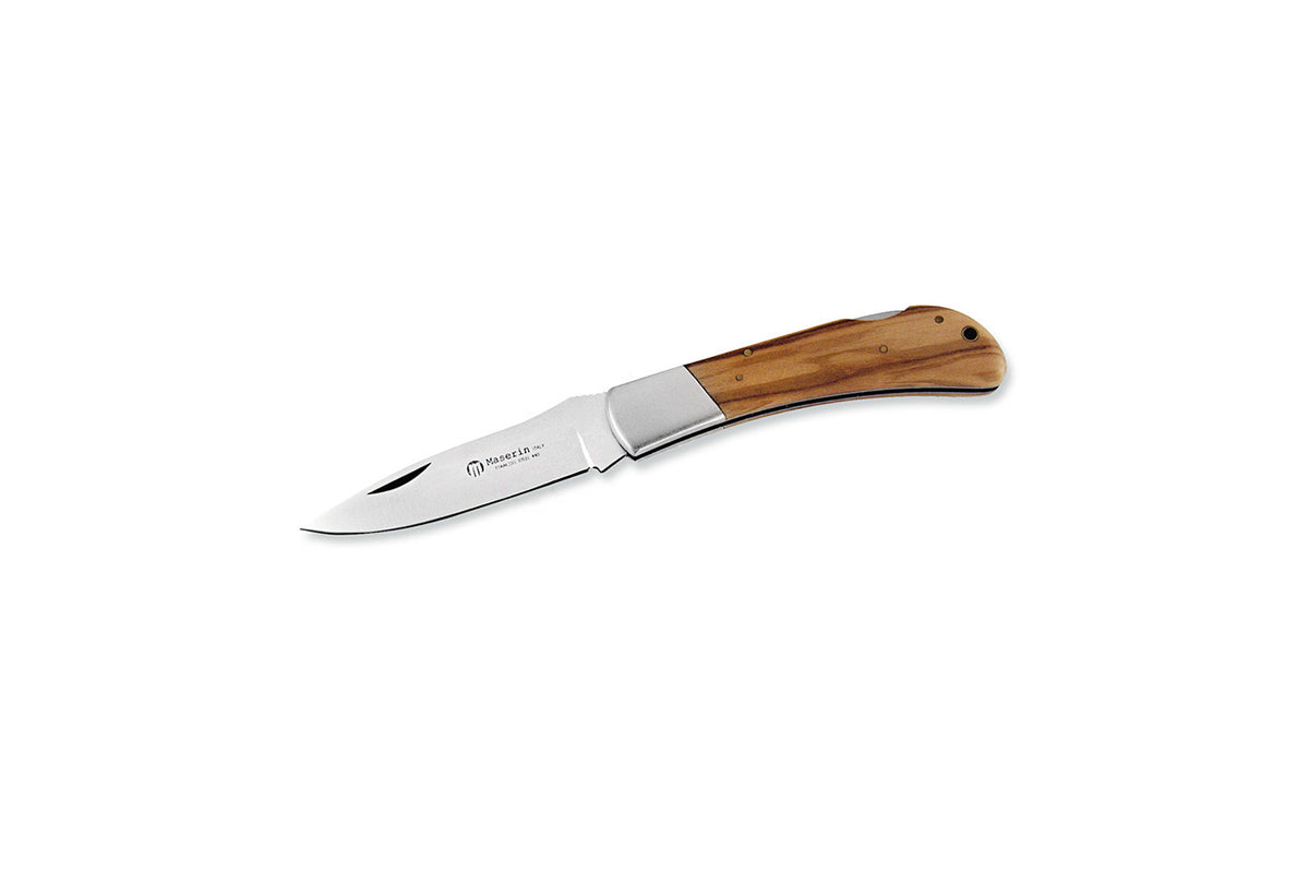 M1251OL Maserin 75mm Stainless Steel Hunting Knife (Drop Point Blade with Olive Wood Handle) | Fishing & Outdoor Knife