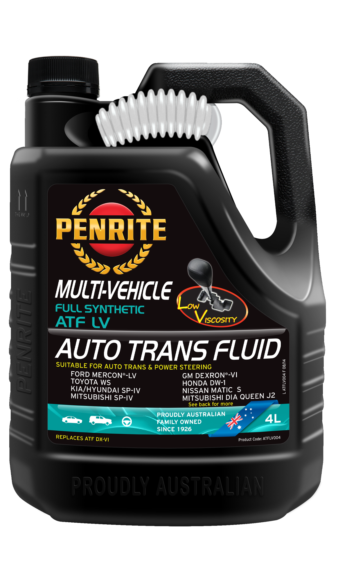 ATFLV004 Penrite ATF Low Viscosity Full Synthetic 4L | Genuine Penrite Lubricants
