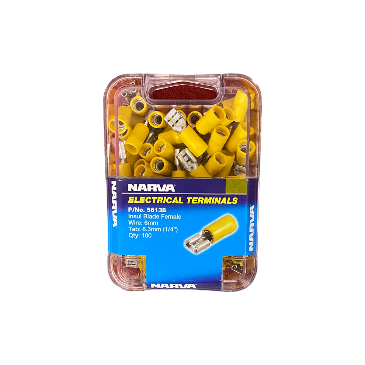 56138 Narva Female Blade Terminal Yellow (100pk) | Genuine Narva Electrical