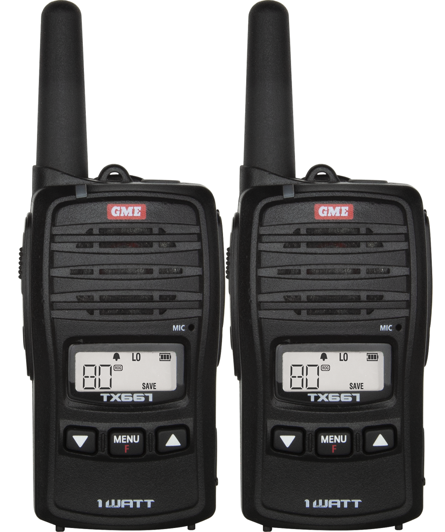 TX667TP 1 Watt UHF CB Handheld Radio - Twin Pack | Genuine GME Electronics