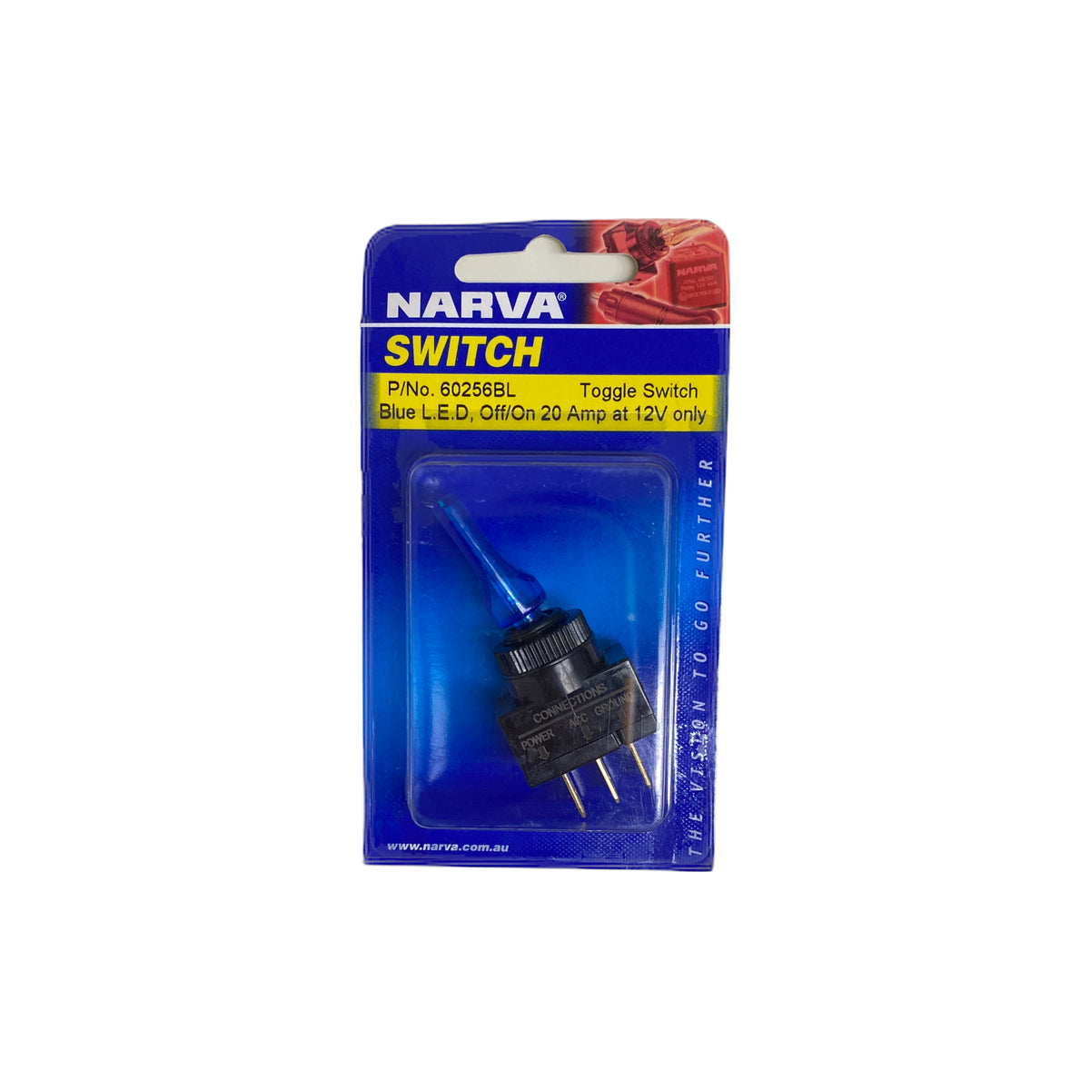 60256BL Narva On/Off Toggle Switch with Blue LED | Genuine Narva Electrical