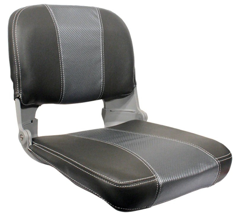 638518 Axis SS48 Padded Folding Boat Seat Carbon/Charcoal Cushions | Boat Seating