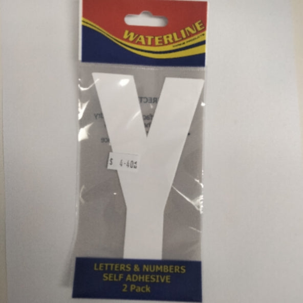 54725Y Boat Letter Y White 6" Pack of 2 | Vessel Identification Stickers