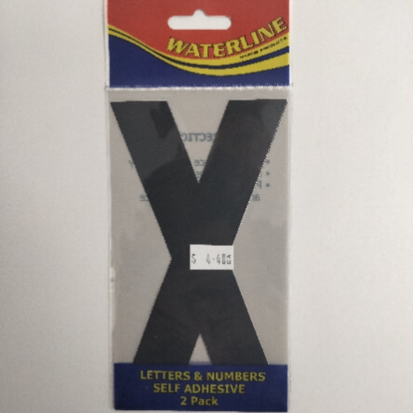 54721X Boat Letter X Black 6" Pack of 2 | Vessel Identification Stickers