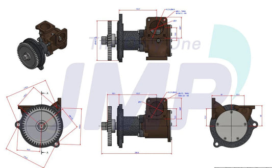 JPR-VP0160D Volvo Penta D16 Seawater Pump 23271276 22905155 Replacement JPR-VP0160D
