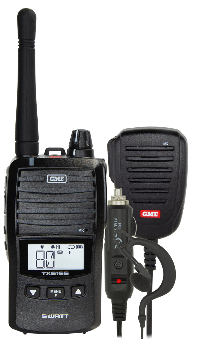 TX6165 5/1 Watt UHF CB Handheld Radio including Accessories | Genuine GME Electronics