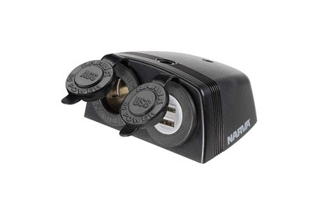 81168BL Narva Surface Mount Accessory/Dual USB Sockets | Genuine Narva Electrical