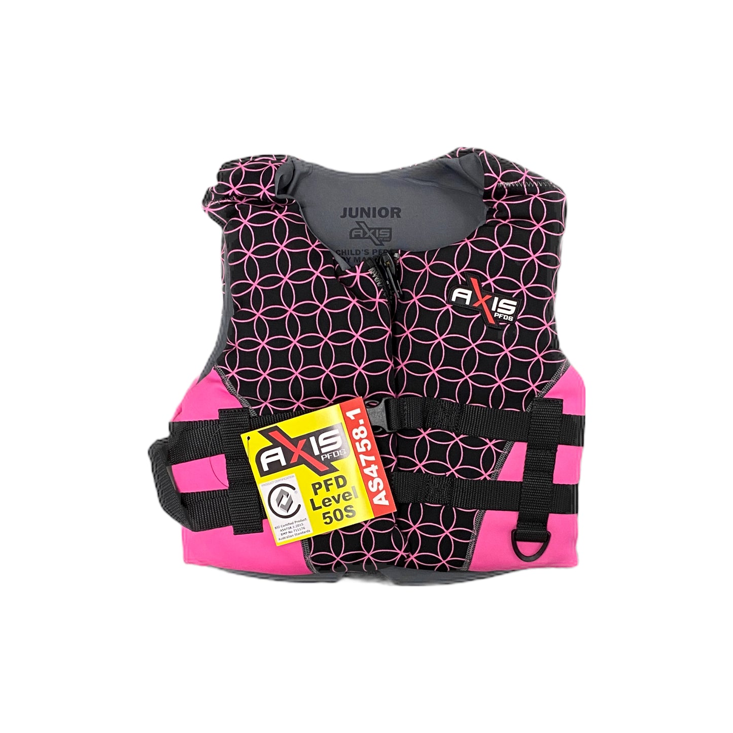 603462P Axis Neoprene PFD Level 50S Junior Pink | Marine Safety Gear