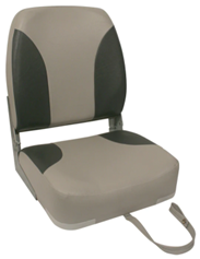 638540 "Coxswain" Hi-Back Folding Boat Seat Grey/Charcoal | Boat Seating