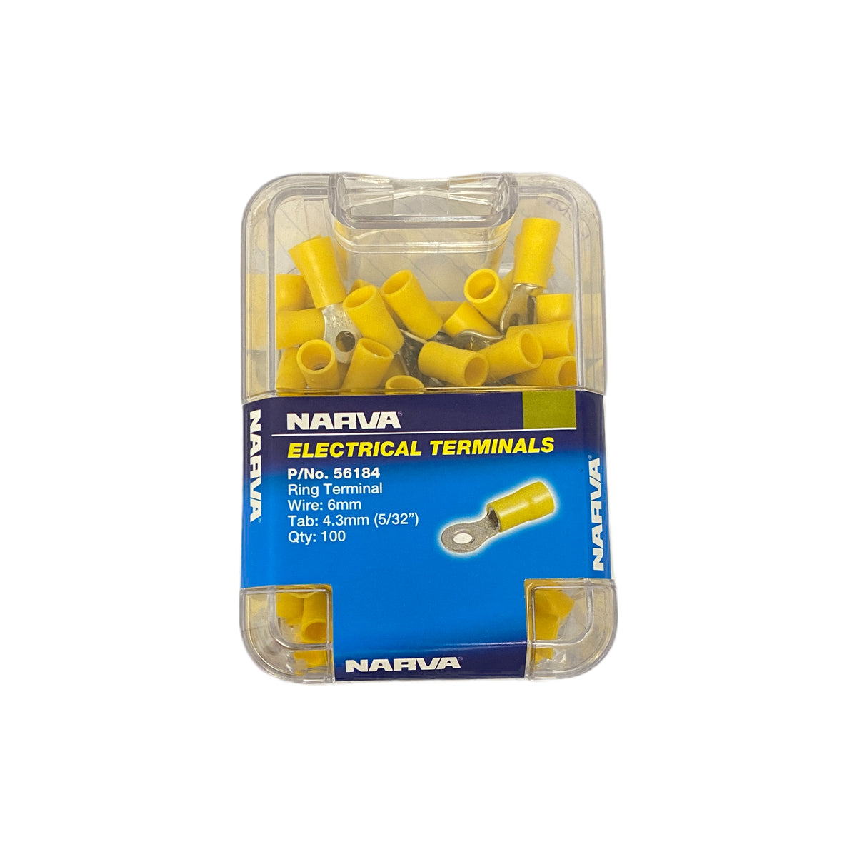 56184 Narva Ring Terminal Yellow (100pk) | Genuine Narva Electrical
