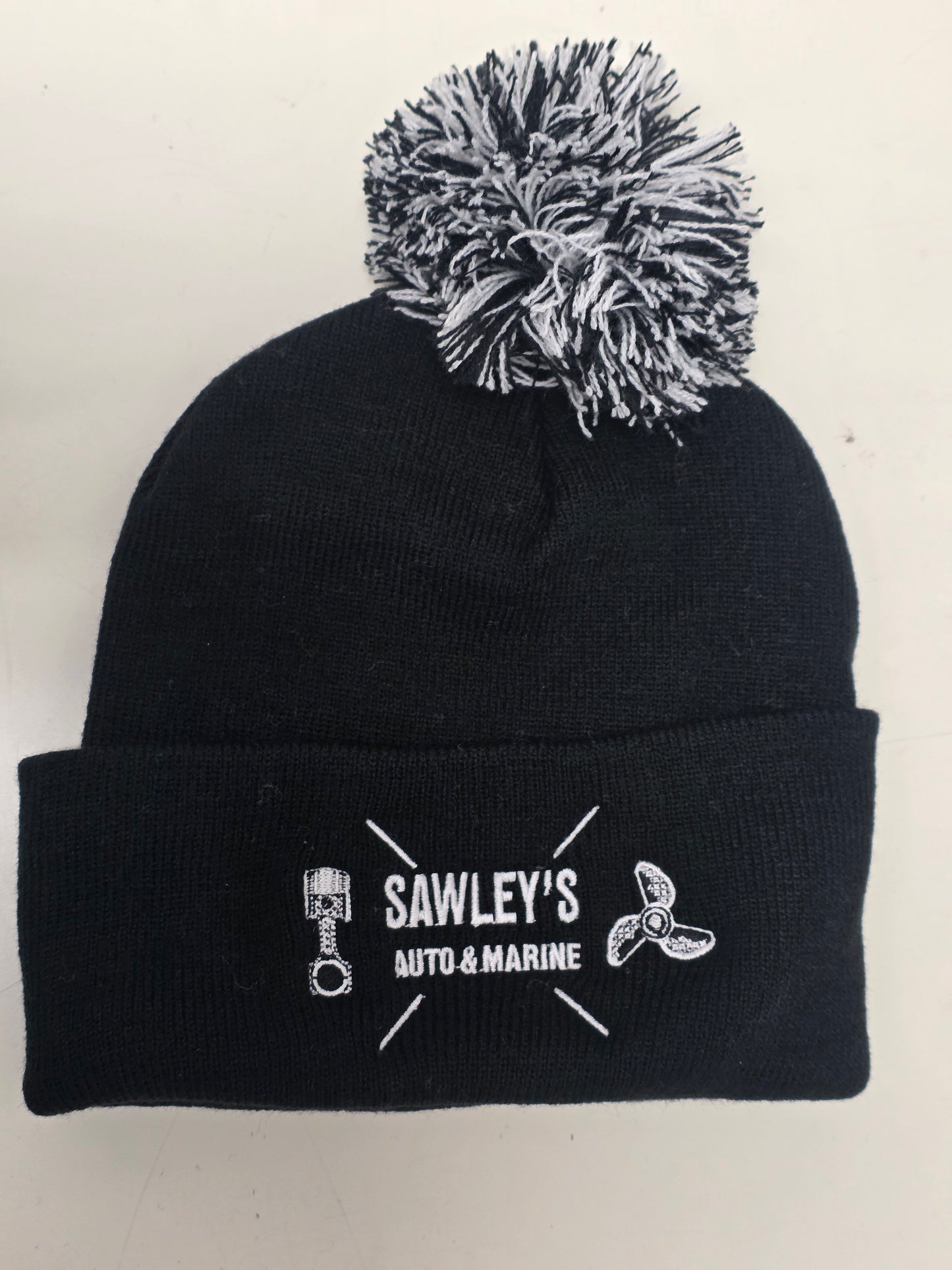 Beanies with Pom Pom - Sawley's Auto & Marine - Black