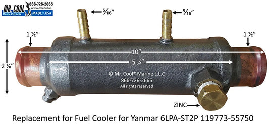 119773-55750 Yanmar 4LHA, 6LP(A) Fuel Cooler 119773-55750 Replacement 119773-55750 / 55800