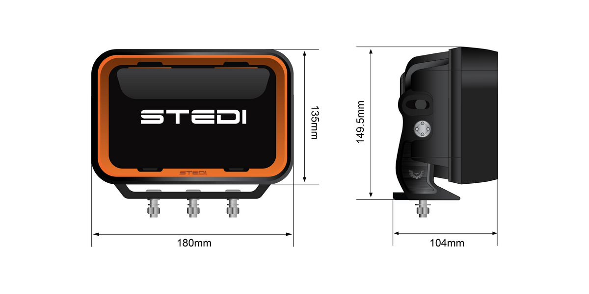 QDE-PAIR Quad EVO Side Pair LED Driving Lights | Genuine STEDI Product