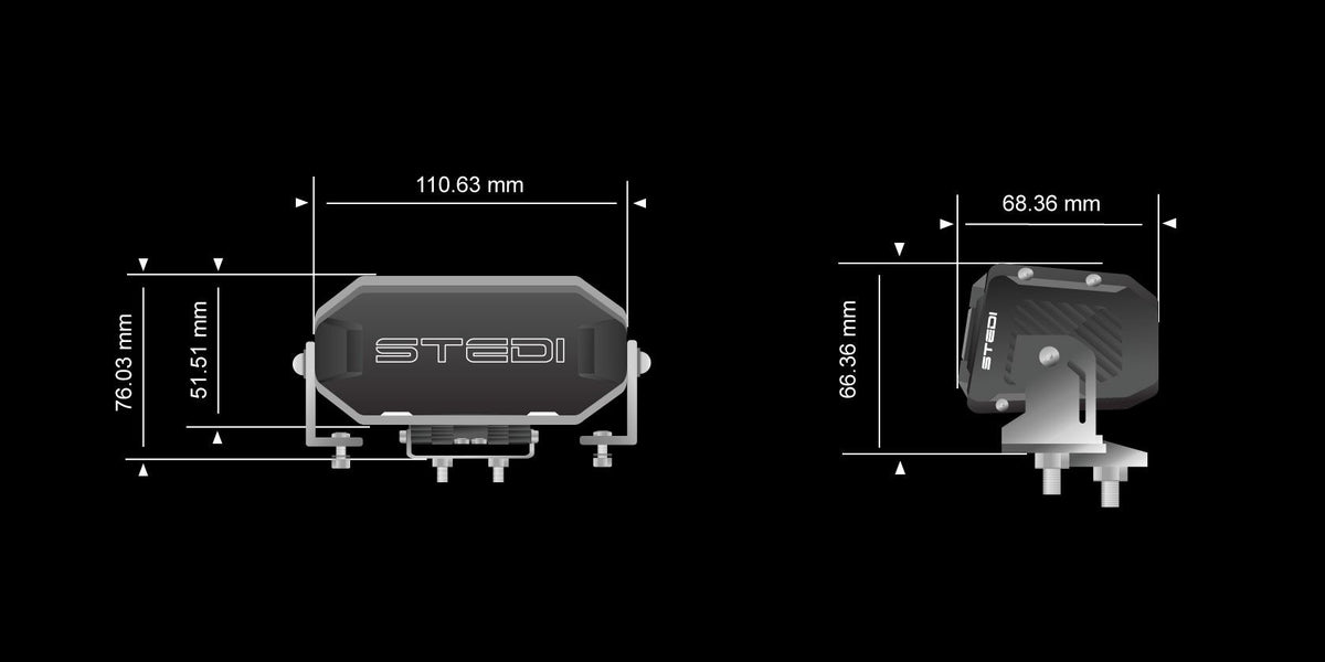 ST-02-SRT-102 Sport Plus Single Row 4.3 inch 2 LED Light Bar | Genuine STEDI Product