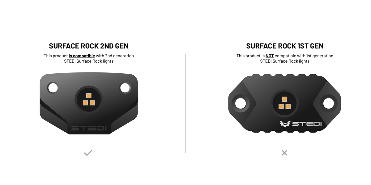 ROOFBRK-ROCK Roof Rack Light Bracket (Pair) to suit Surface Rock Light | Genuine STEDI Product