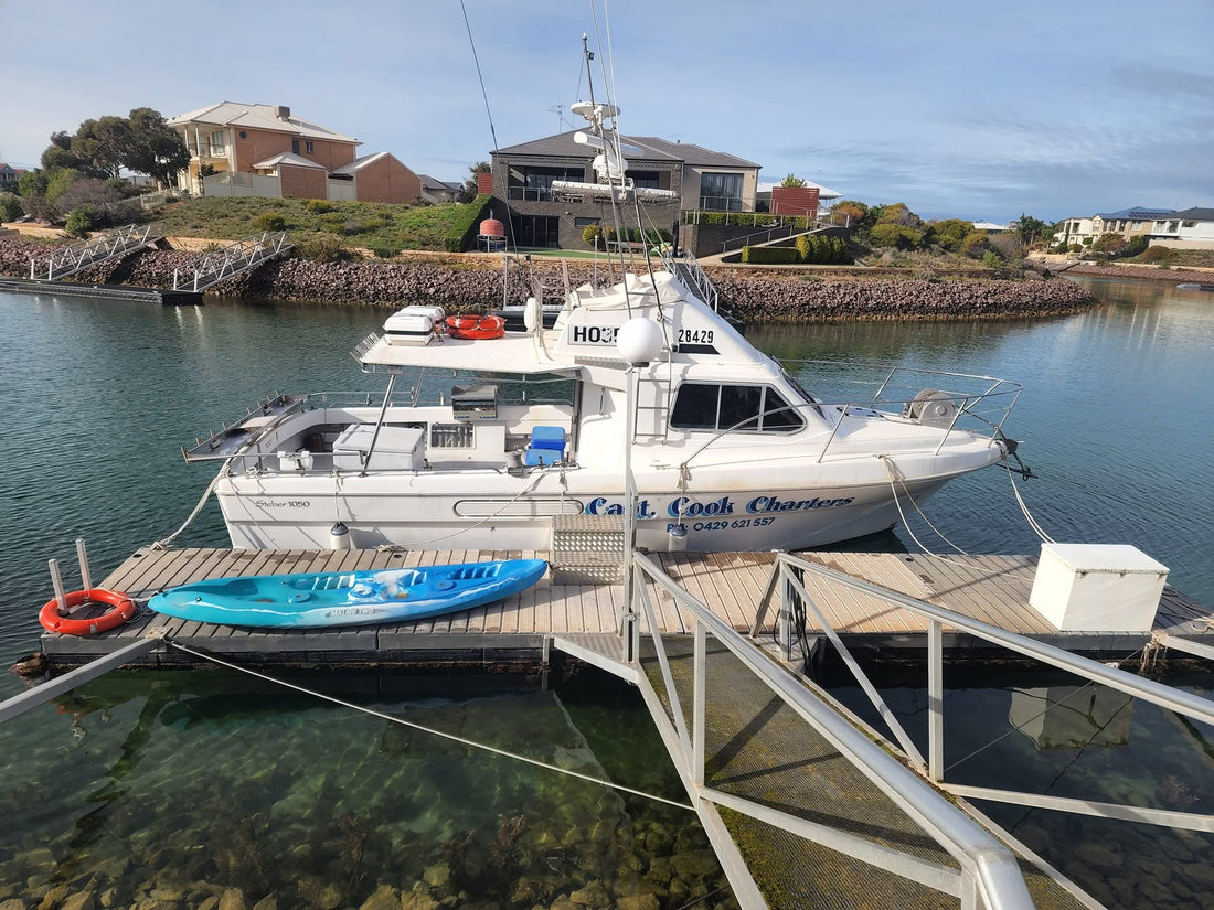 Steering repairs in the Wallaroo Marina today