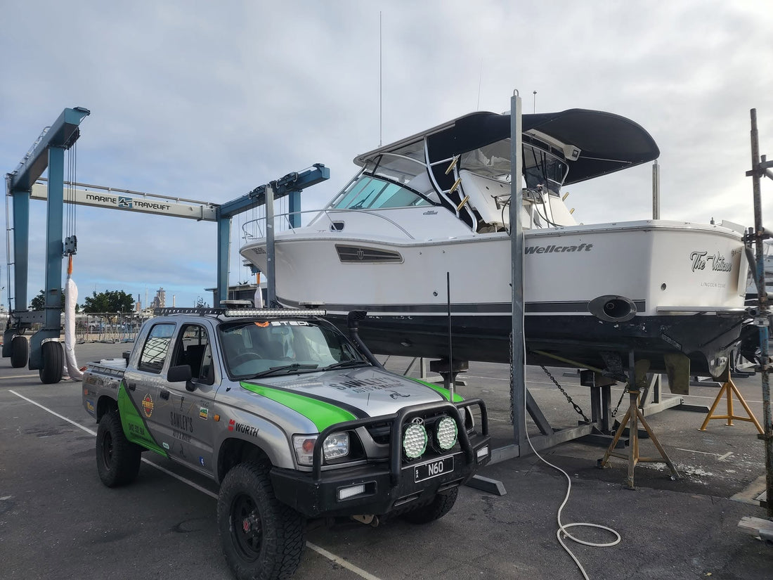 Major service work completed over the weekend on this Wellcraft with twin D6-370 Volvo Penta engines!