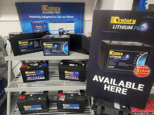 Century Lithium Pro batteries are in-stock and available at Sawley's Auto and Marine!
