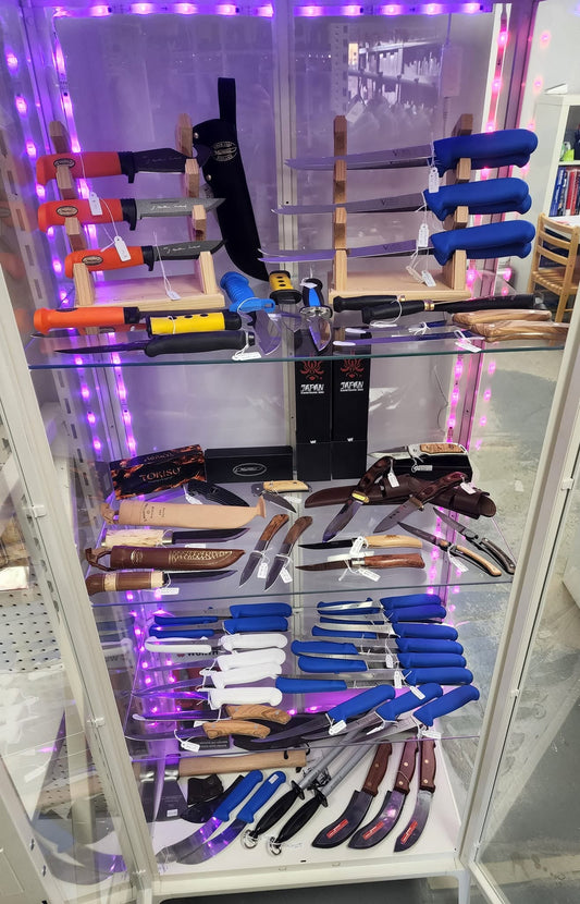 Fishing, diving, hunting knives at Sawley's Auto and Marine!