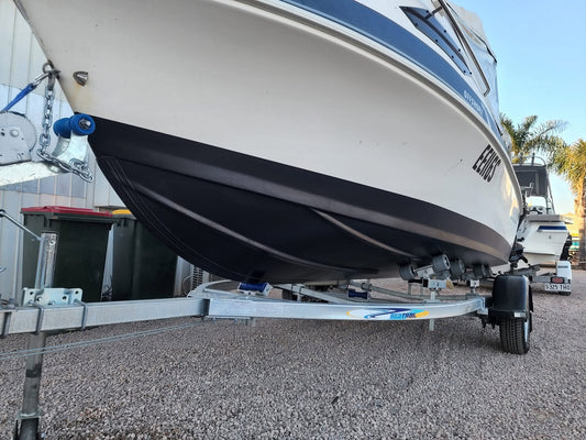 Antifoul applied to this Carribean at Sawley's Auto and Marine!