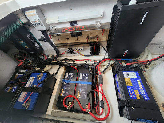 Massive electrical system project completed in a Fairline, with RedArc and Century products!
