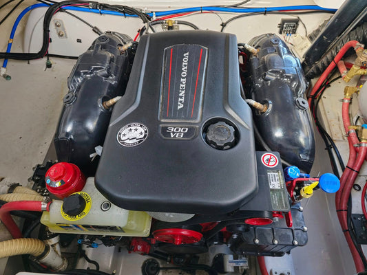 Volvo Penta V8-300 engine package fit-up complete at Sawley's Auto and Marine!