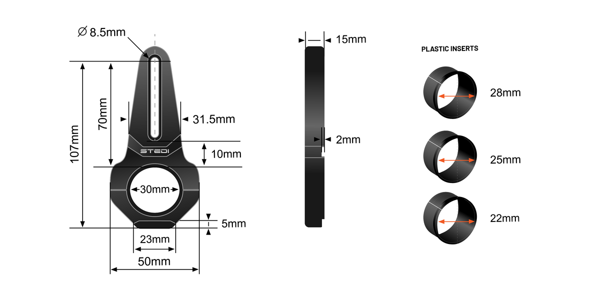 BRKUNIV-OPT-1 Vice Bull Bar Tube Clamps 22mm - 30mm | Genuine STEDI Product, image 12