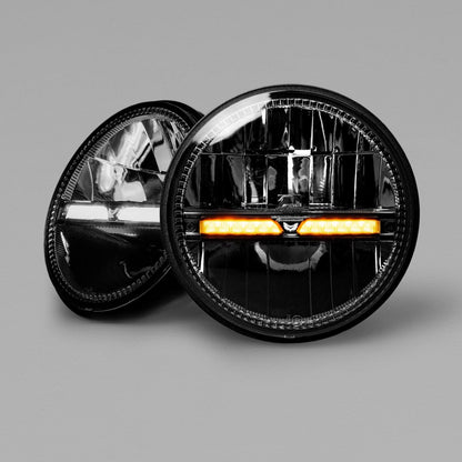 HBI-051-BND-57K Homage 5.75 Inch Black LED Headlight with Indicator 5700K (Pair) | Genuine STEDI Product