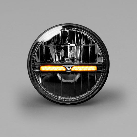 ST-45-HBI-071 Homage 7 Inch Black LED Headlight with Indicator 5700K | Genuine STEDI Product