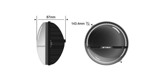 ST-45-HBI-051 Homage 5.75 Inch Black LED Headlight with Indicator 5700K | Genuine STEDI Product