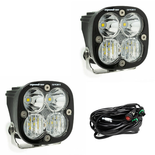 557803 Baja Designs Squadron Sport Black LED Auxiliary Light Pod Pair - Driving/Combo - Clear | Genuine Baja Designs Driving Light