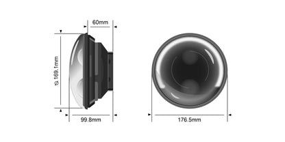 LEDMOTO-CARBON-7BLK STEDI 7 Inch Carbon Black LED Headlight | Genuine STEDI Product