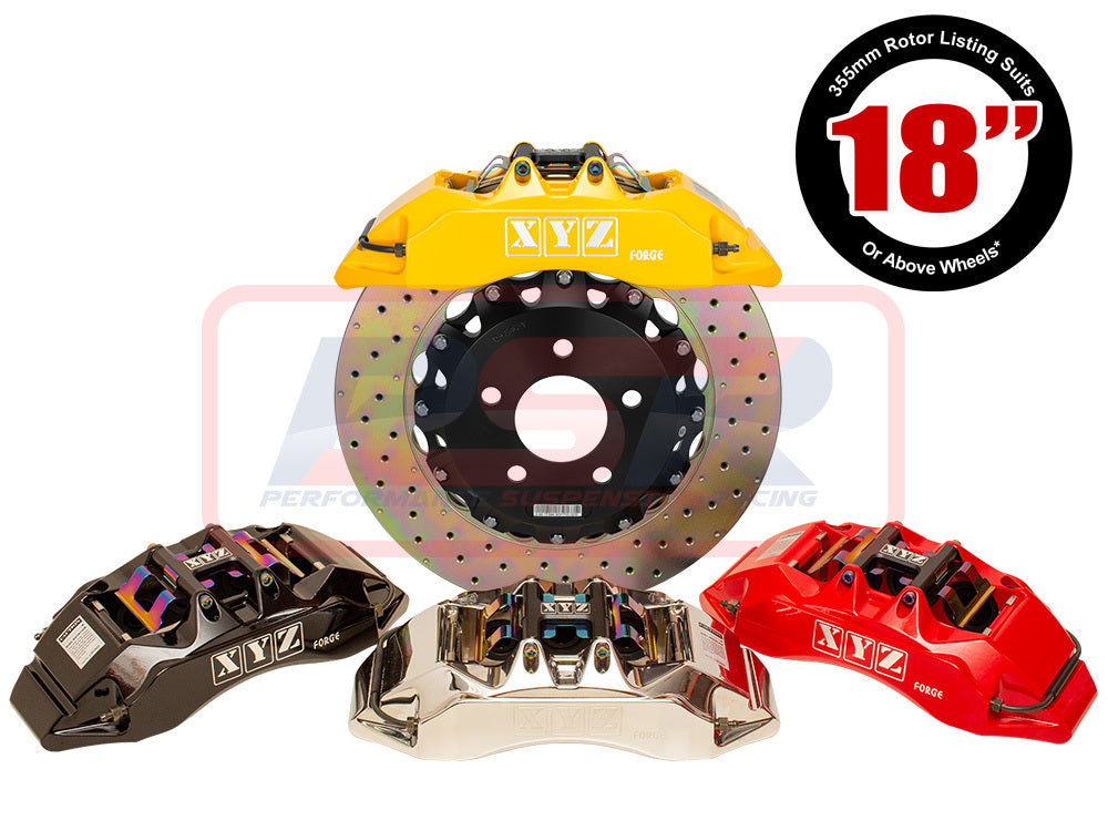 BKR-HL-004-355 Holden Commodore VB-VP XYZ Racing 4 Pot 355mm Fixed Rotor Rear Big Brake Kit BBK | Genuine XYZ Racing 4X4 Part