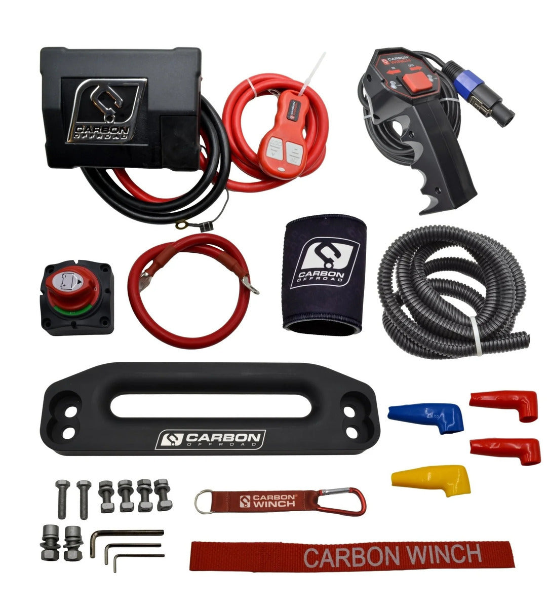 CW-12K Carbon Offroad Carbon Winches 12K 12000LB Electric Winch with Synthetic Rope | Genuine Carbon Offroad Recovery Gear