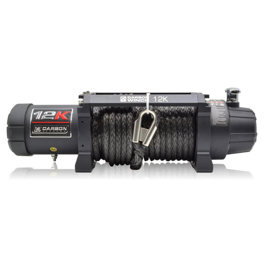 CW-12K Carbon Offroad Carbon Winches 12K 12000LB Electric Winch with Synthetic Rope | Genuine Carbon Offroad Recovery Gear