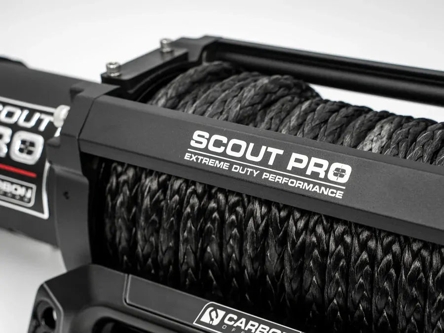 CW-XD15BLK Carbon Offroad Carbon Scout Pro - 15000lb Winch V3 with Black Mega Hook | Genuine Carbon Offroad Recovery Gear